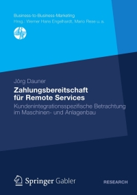 صورة الغلاف: Zahlungsbereitschaft für Remote Services 9783834945044