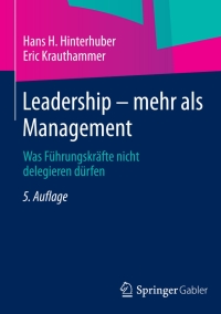 Cover image: Leadership — mehr als Management 5th edition 9783834946867