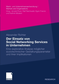 Cover image: Der Einsatz von Social Networking Services in Unternehmen 9783834923882