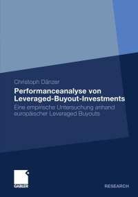 Cover image: Performanceanalyse von Leveraged-Buyout-Investments 9783834923356
