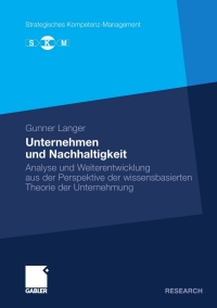 Cover image: Unternehmen und Nachhaltigkeit 9783834926654