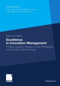 Imagen de portada: Excellence in Innovation Management 9783834926210
