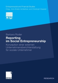 Imagen de portada: Reporting im Social Entrepreneurship 9783834926401