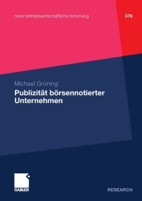 Cover image: Publizität börsennotierter Unternehmen 9783834926807