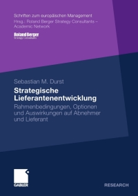 Cover image: Strategische Lieferantenentwicklung 9783834927675