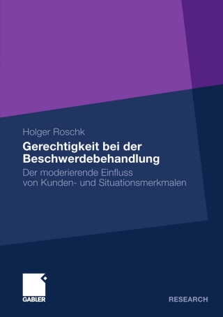 Cover image: Gerechtigkeit bei der Beschwerdebehandlung 9783834929228