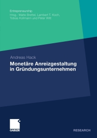 Omslagafbeelding: Monetäre Anreizgestaltung in Gründungsunternehmen 9783834928610