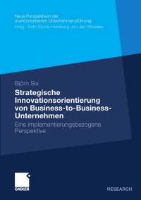 Cover image: Strategische Innovationsorientierung von Business-to-Business-Unternehmen 9783834934109