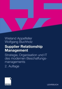 Cover image: Supplier Relationship Management 2nd edition 9783834918093