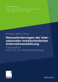 Cover image: Herausforderungen der internationalen marktorientierten Unternehmensführung 9783834924032