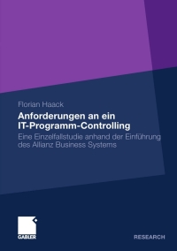 Imagen de portada: Anforderungen an ein IT-Programm-Controlling 9783834924988