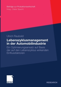 Titelbild: Lebenszyklusmanagement in der Automobilindustrie 9783834928627