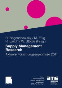 Cover image: Supply Management Research 1st edition 9783834929570