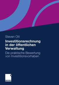 Cover image: Investitionsrechnung in der öffentlichen Verwaltung 9783834928047