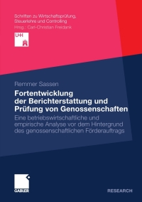 Cover image: Fortentwicklung der Berichterstattung und Prüfung von Genossenschaften 9783834929624