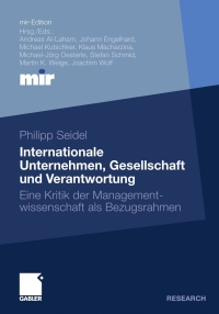 Cover image: Internationale Unternehmen, Gesellschaft und Verantwortung 9783834930941