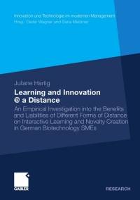 Cover image: Learning and Innovation @ a Distance 9783834931788
