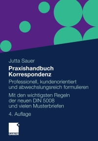 Imagen de portada: Praxishandbuch Korrespondenz 4th edition 9783834929556
