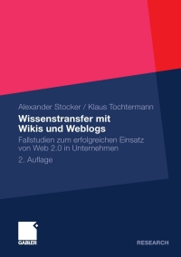 Cover image: Wissenstransfer mit Wikis und Weblogs 2nd edition 9783834933614