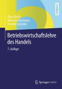 Cover image: Betriebswirtschaftslehre des Handels 7th edition 9783834934253
