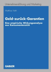 Cover image: Geld-zurück-Garantien 9783834914088