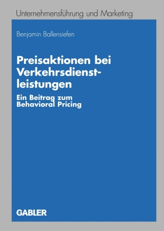 Imagen de portada: Preisaktionen bei Verkehrsdienstleistungen 9783834908926