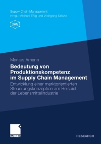 Cover image: Bedeutung von Produktionskompetenz im Supply Chain Management 9783834917904