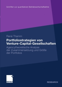 Cover image: Portfoliostrategien von Venture-Capital-Gesellschaften 9783834918581