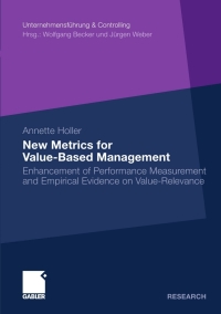 Imagen de portada: New Metrics for Value-Based Management 9783834918697