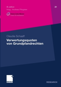 表紙画像: Verwertungsquoten von Grundpfandrechten 9783834920232