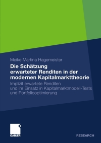 Imagen de portada: Die Schätzung erwarteter Renditen in der modernen Kapitalmarkttheorie 9783834922045