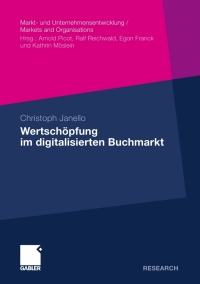 Cover image: Wertschöpfung im digitalisierten Buchmarkt 9783834922830