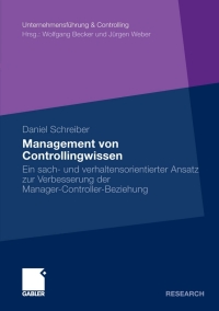 Cover image: Management von Controllingwissen 9783834922052