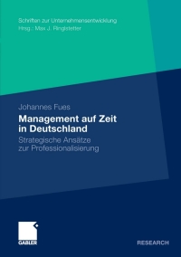 Cover image: Management auf Zeit in Deutschland 9783834922618