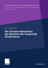 Cover image: Der Konzernabschluss als Element der Corporate Governance 9783834923936