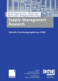 Cover image: Supply Management Research 9783834914583