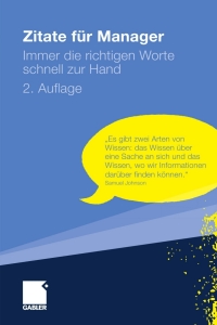 Imagen de portada: Zitate für Manager 2nd edition 9783834918918