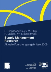 Titelbild: Supply Management Research 1st edition 9783834920577