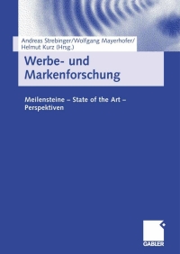 Imagen de portada: Werbe- und Markenforschung 1st edition 9783834903952