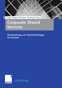 Cover image: Corporate Shared Services 1st edition 9783834900883