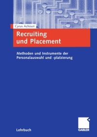 Cover image: Recruiting und Placement 9783834905215