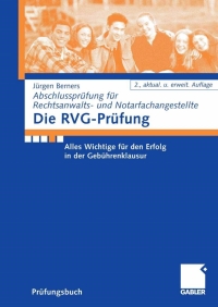 صورة الغلاف: Die RVG-Prüfung 2nd edition 9783834904751