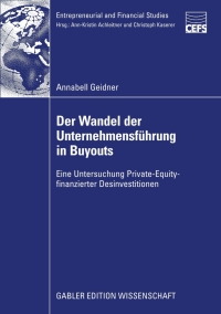 Cover image: Der Wandel der Unternehmensführung in Buyouts 9783834915443