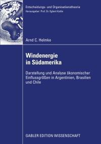 Imagen de portada: Windenergie in Südamerika 9783834917430