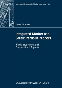 صورة الغلاف: Integrated Market and Credit Portfolio Models 9783834908759