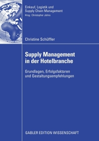 Cover image: Supply Management in der Hotelbranche 9783834909862