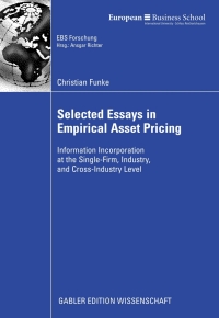 Imagen de portada: Selected Essays in Empirical Asset Pricing 9783834911421