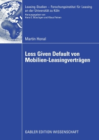 Cover image: Loss Given Default von Mobilien-Leasingverträgen 9783834915764