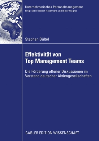Cover image: Effektivität von Top Management Teams 9783834916075
