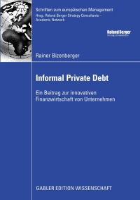 Titelbild: Informal Private Debt 9783834912527